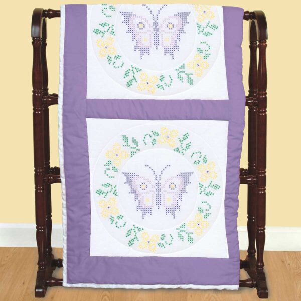 Cross-Stitch Butterfly 18″ Quilt