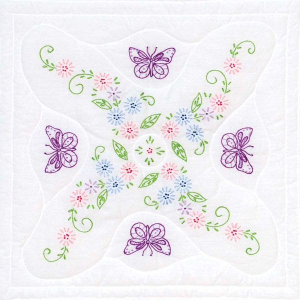 Butterflies & Flowers 18" quilt block