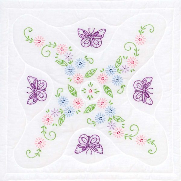 Butterflies & Flowers 18" quilt block