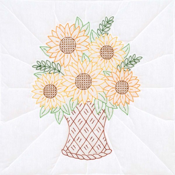 Basket of Sunflowers quilt block