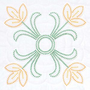 Cross-Stitch Tulips embroidery quilt block