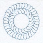 Cross-Stitch Feathering Circle  8" Quilt Blocks
