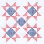 Five Cross-Stitch Stars 18" Quilt Blocks