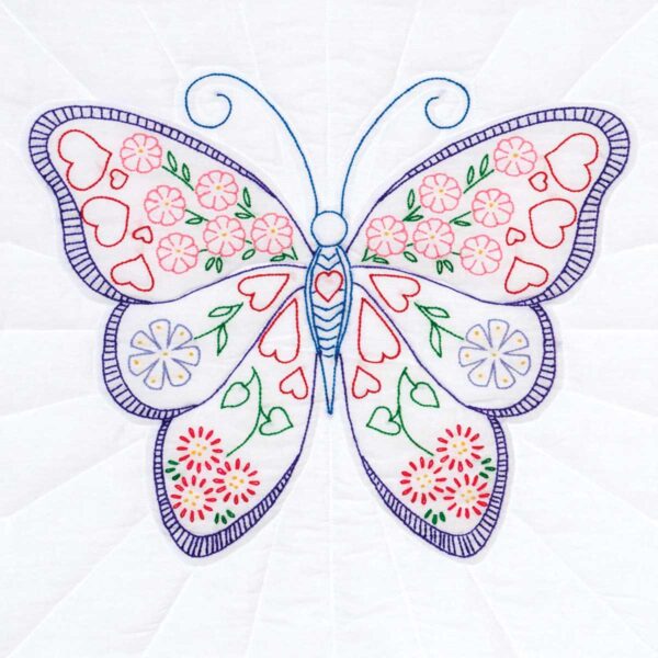 Butterfly embroidery quilt block