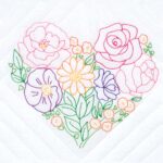 Floral Heart 18″ Quilt Blocks