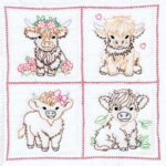 Baby Highland Cows 18" Quilt Blocks