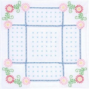 Shades of Blue embroidery quilt block