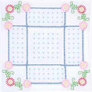 Shades of Blue embroidery quilt block