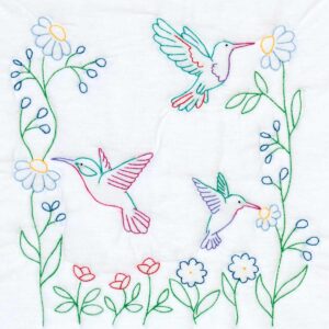 Hummingbirds quilt block