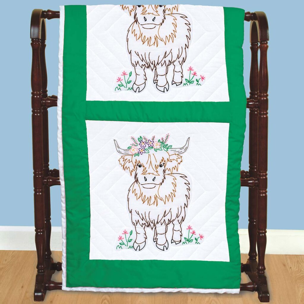 Highland Cows 18″ Quilt Blocks - Jack Dempsey Needle Art