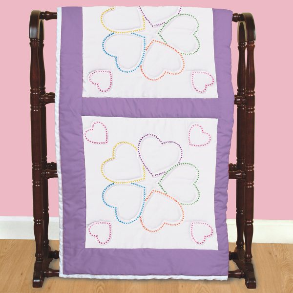 5 cross stitch Hearts Quilt Blocks