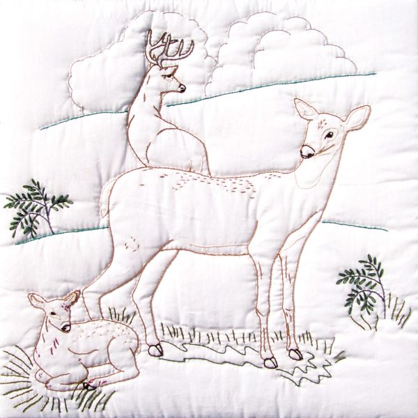 deer family quilt block