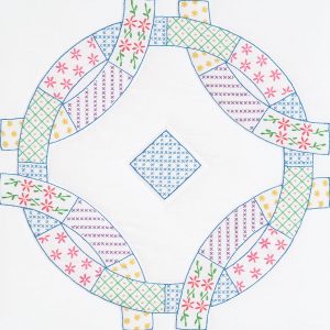 patchwork wedding rings quilt block