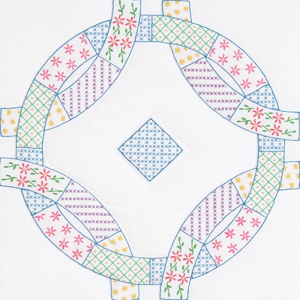 patchwork wedding rings quilt block