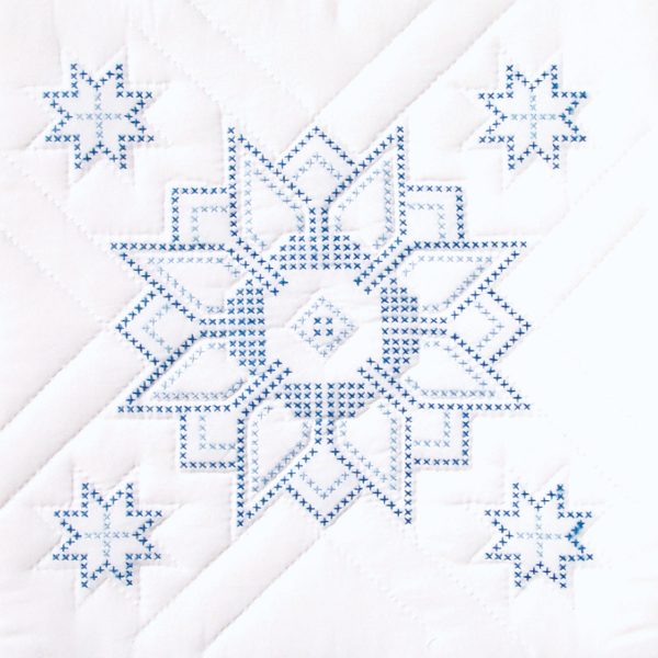 cross stitch stars quilt block