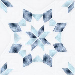 Interlocking XX Western Star White Quilt Blocks