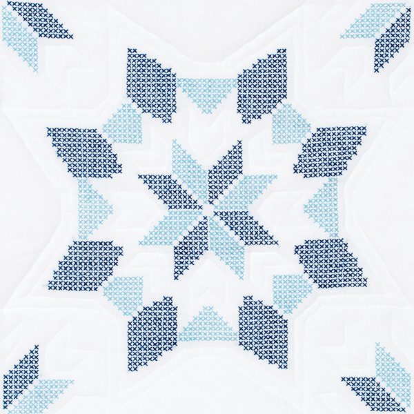 Interlocking XX Western Star White Quilt Blocks