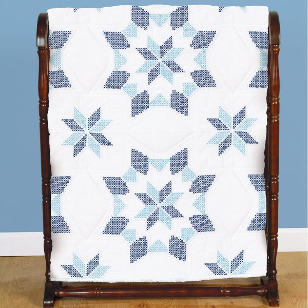 Interlocking XX Western Star White Quilt Blocks