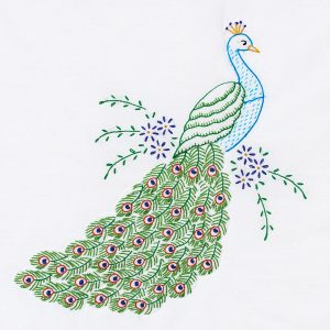 Peacock White Quilt Blocks