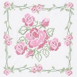 *** Rose Bouquet 18" White Quilt Blocks