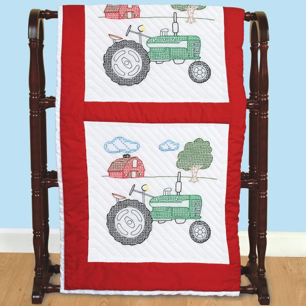 Tractor White Quilt Blocks