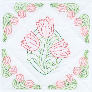 Tulips 18″ Quilt Block