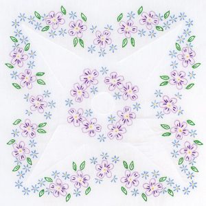 product id 732694 Lavender Flowers Quilt Block
