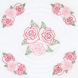 Rose Garden 18″ Quilt Block