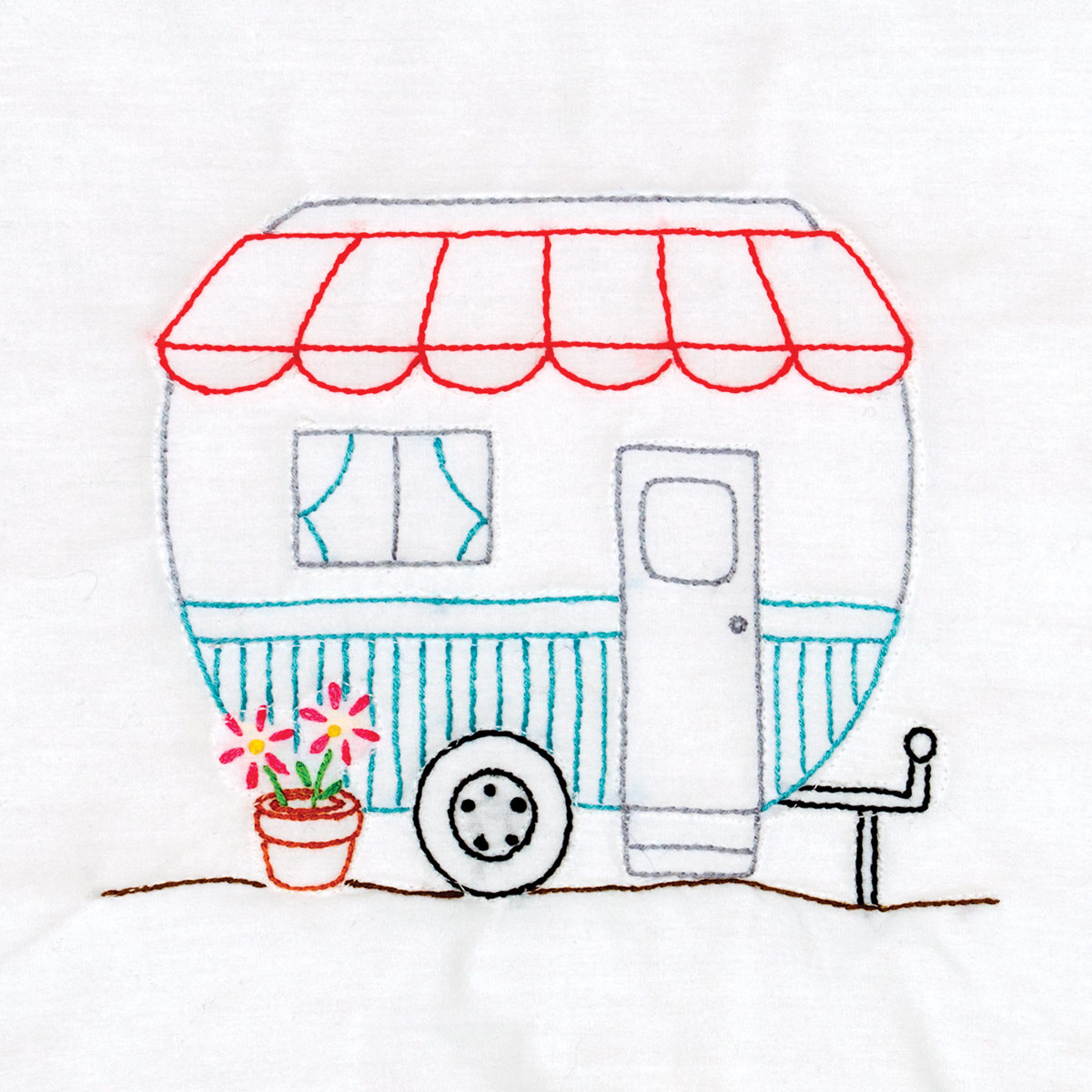 NEW HAPPY CAMPER SAMPLER EMBROIDERY PATTERN From Jack Dempsey Inc 