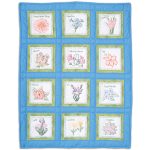 Flowers 9" White Quilt Block Themes