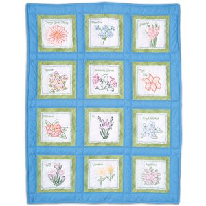 product id 737535 Flowers 9" White Quilt Block Themes