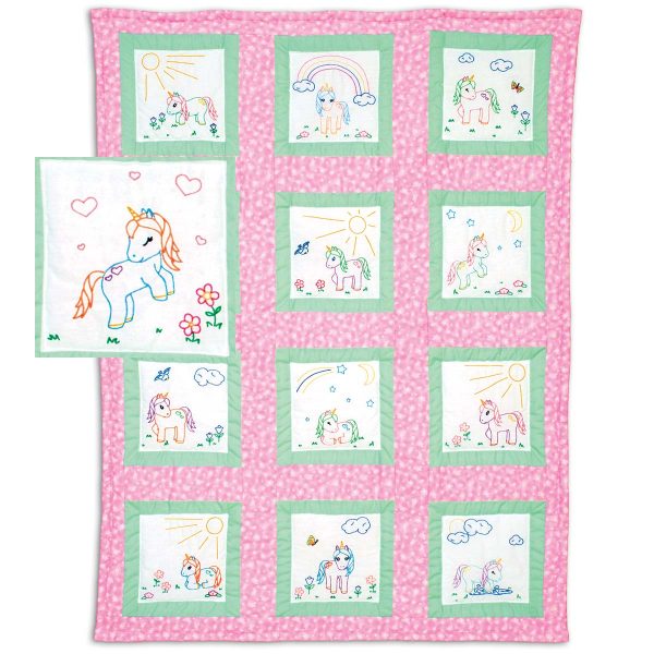 Baby Unicorns Theme Quilt Blocks