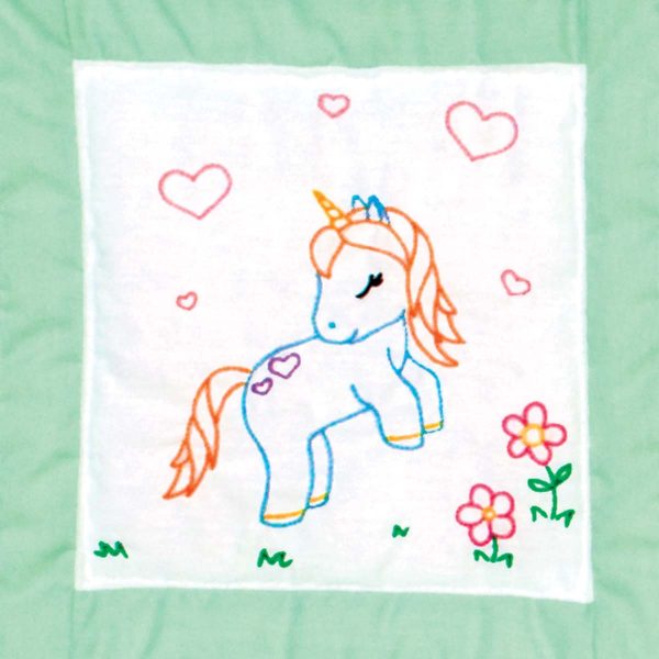 Baby Unicorns Theme Quilt Block